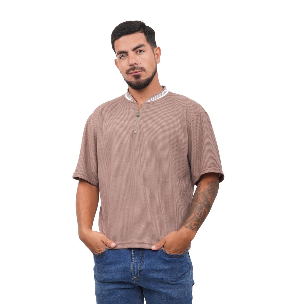 J JERAOUS - POLO BOXY JERAOUS URBAN WASH MANGA CORTA Taupe