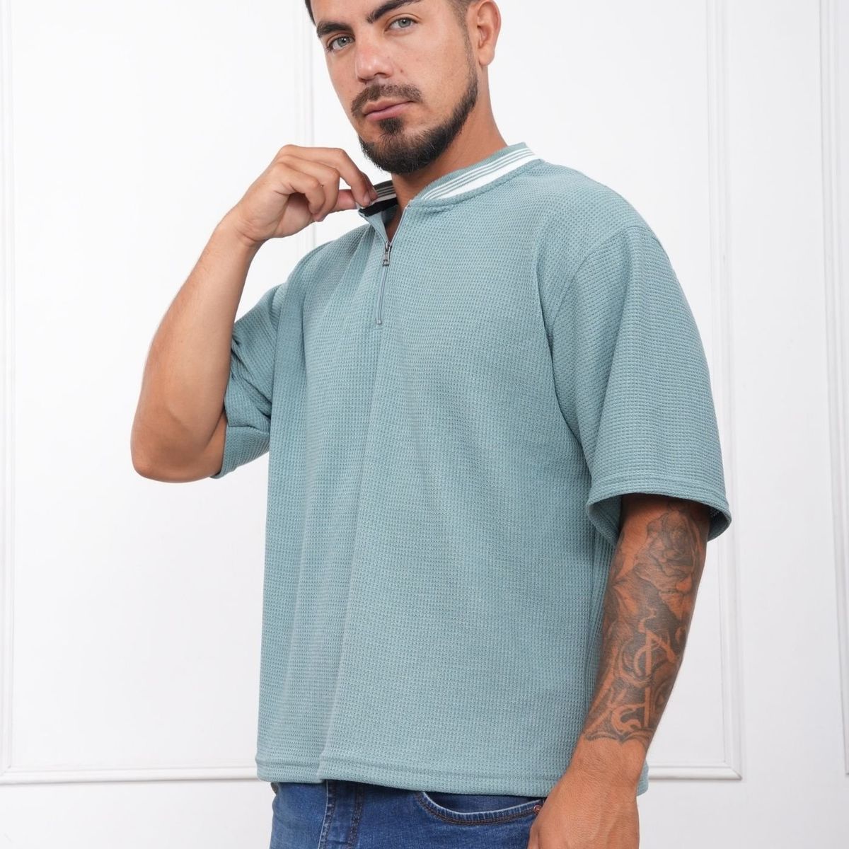 J JERAOUS - POLO BOXY JERAOUS URBAN WASH MANGA CORTA Malva