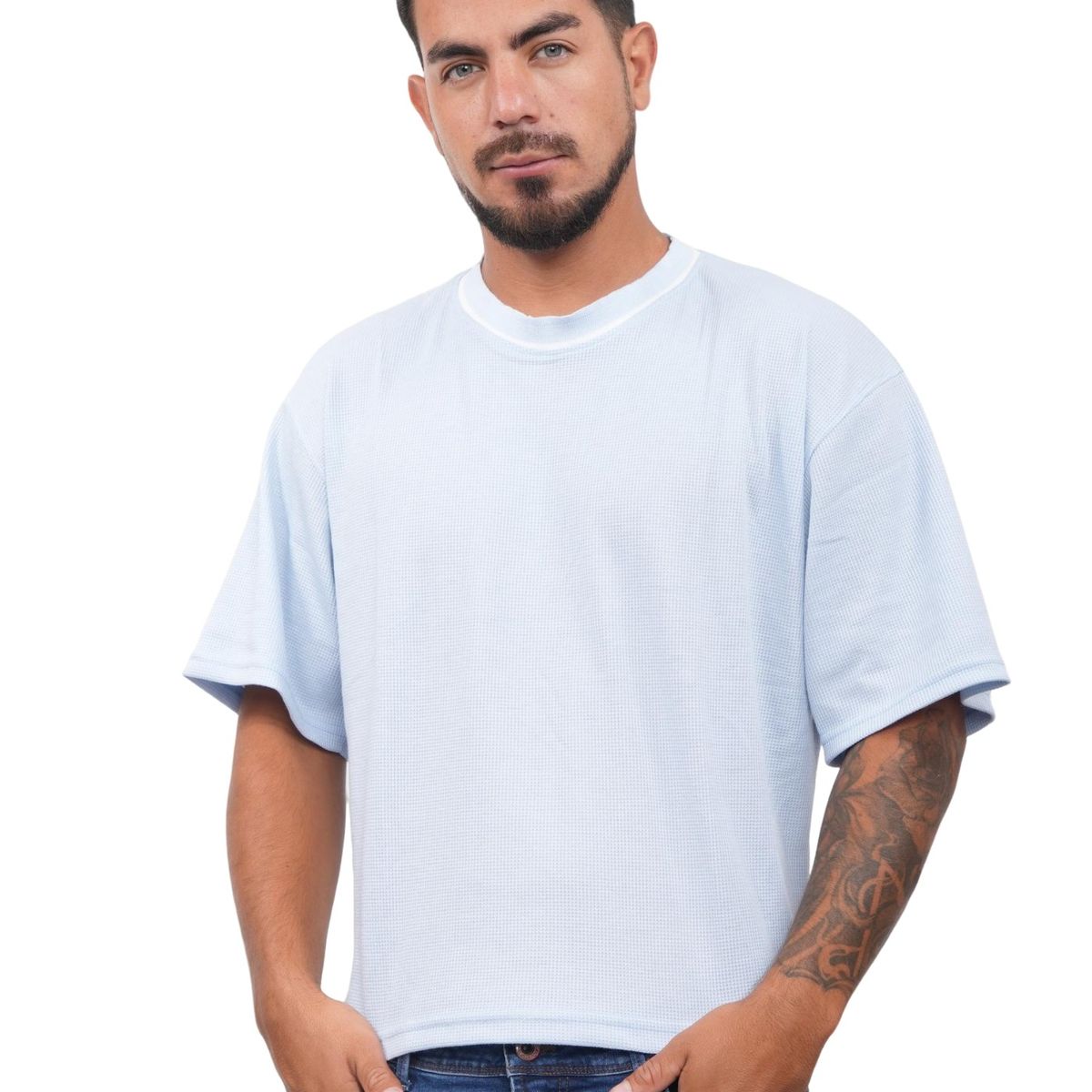 J JERAOUS - POLO BOXY JERAOUS NEO FIT MANGA CORTA Celeste