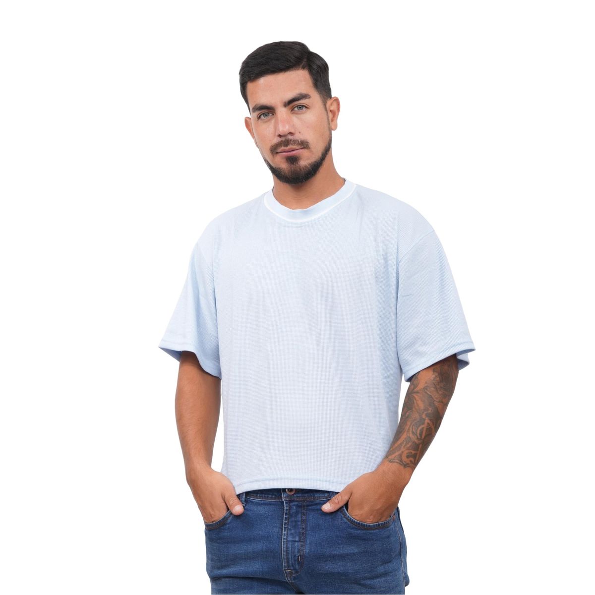 J JERAOUS - POLO BOXY JERAOUS NEO FIT MANGA CORTA Celeste