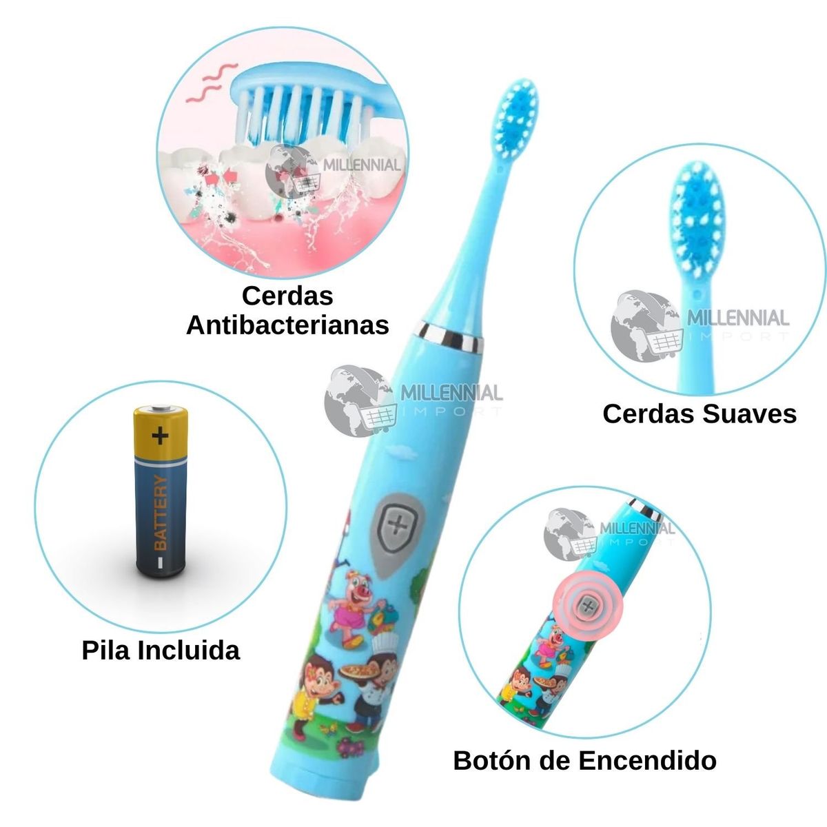 GENERICO - Cepillo de Dental Ultrasónico para Niño