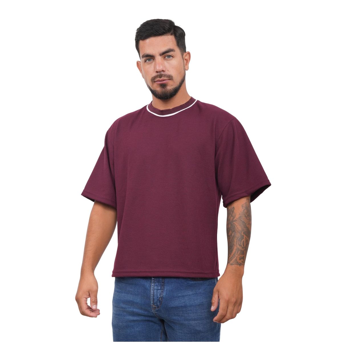 J JERAOUS - POLO BOXY JERAOUS NEO FIT MANGA CORTA Guinda