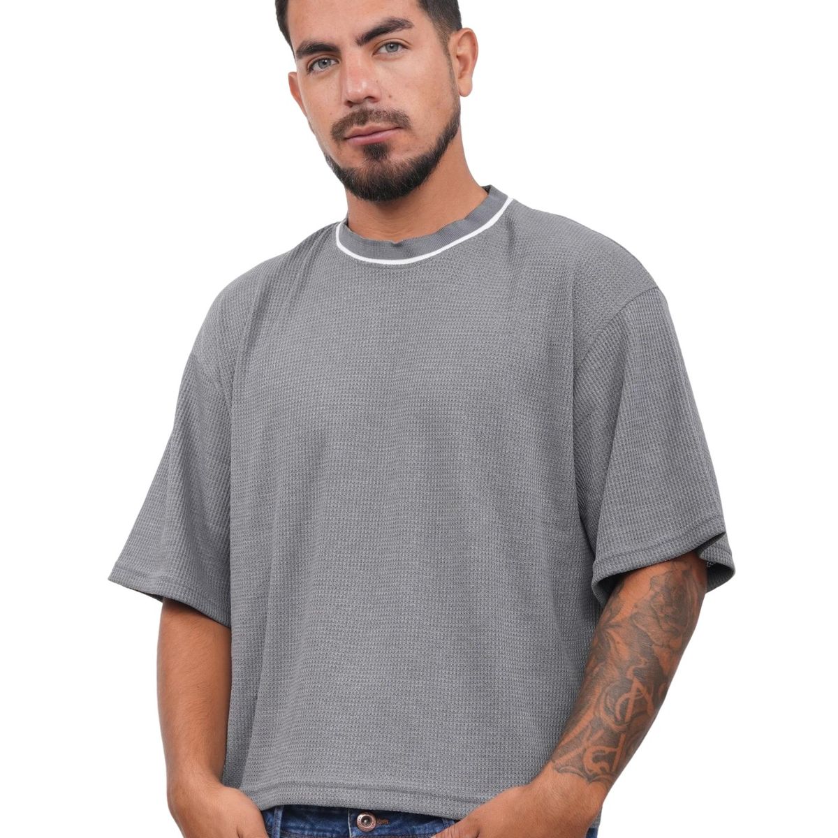 J JERAOUS - POLO BOXY JERAOUS NEO FIT MANGA CORTA Gris