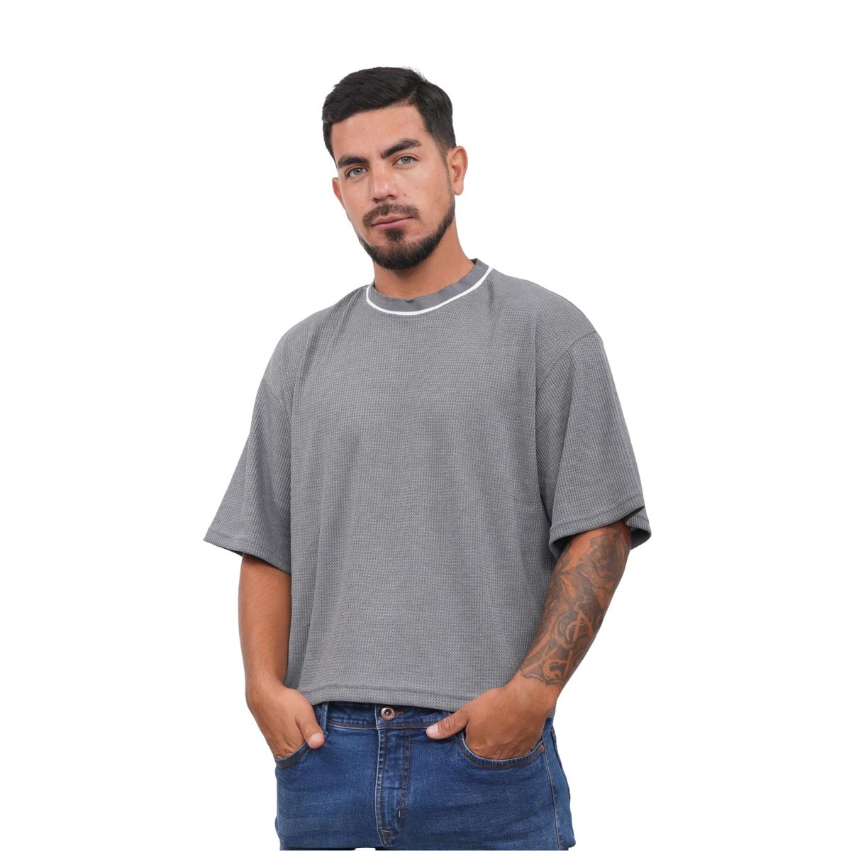 J JERAOUS - POLO BOXY JERAOUS NEO FIT MANGA CORTA Gris