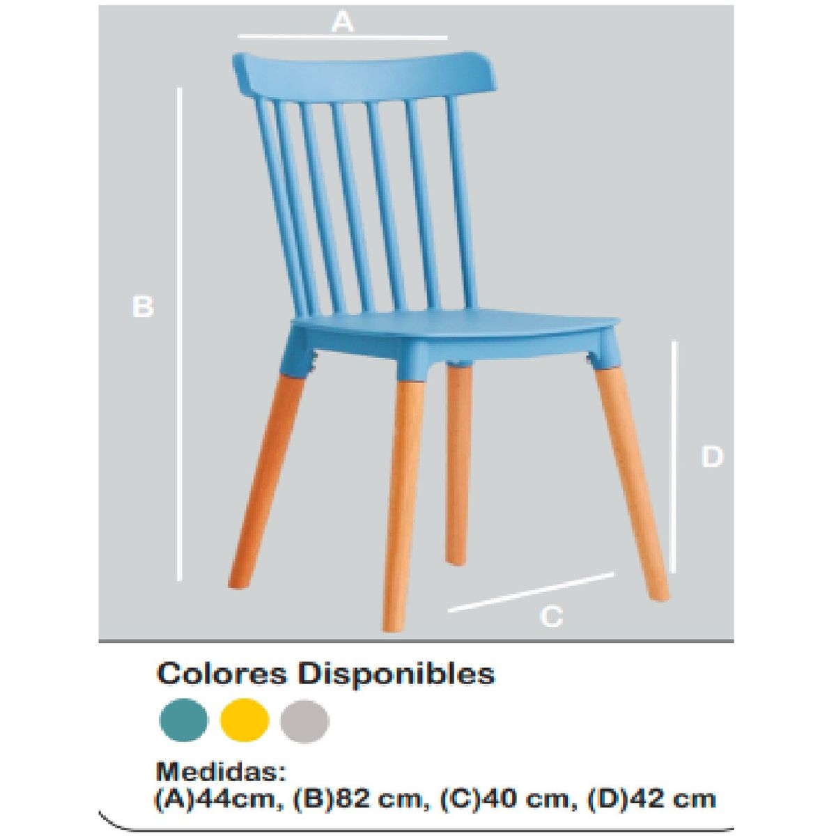 TU MESITA - Silla de Comedor Clásica Ivy color Azul TU MESITA