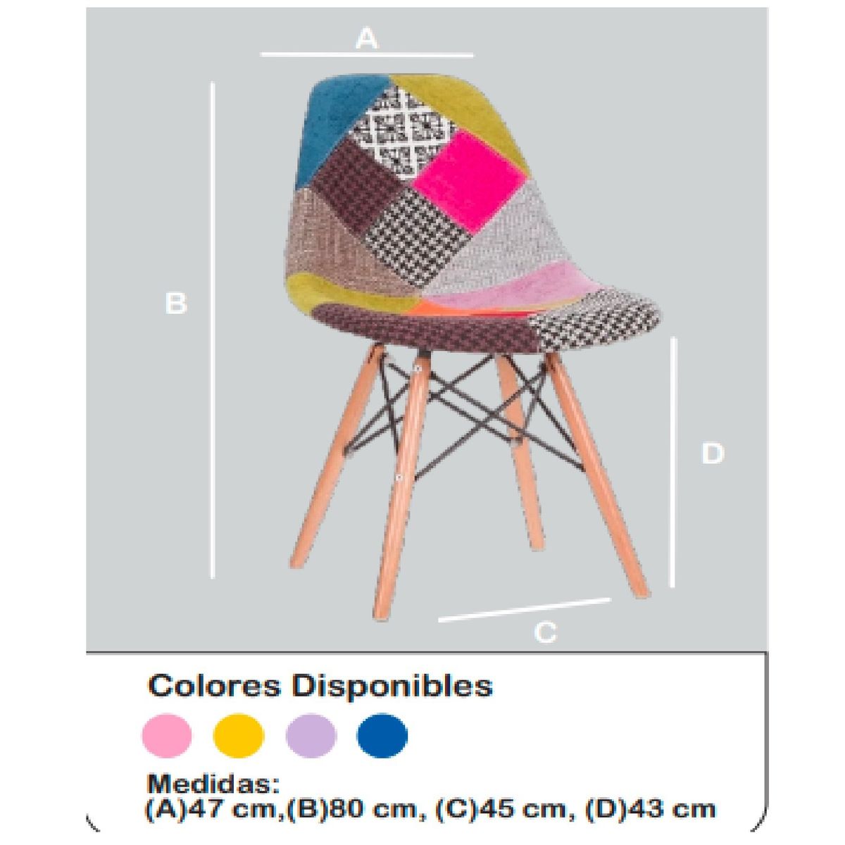 TU MESITA - Silla de Comedor Vanessa Multicolor TU MESITA