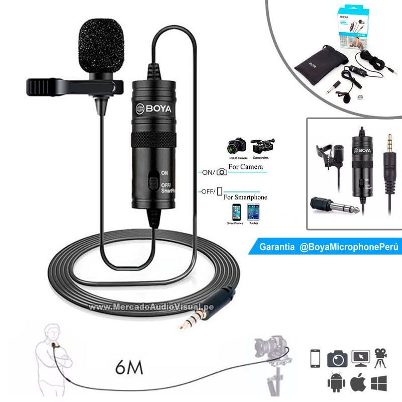 BOYA - BY-M1 - Micrófono ORIGINAL para SmartPhone y laptop perchero lavalier