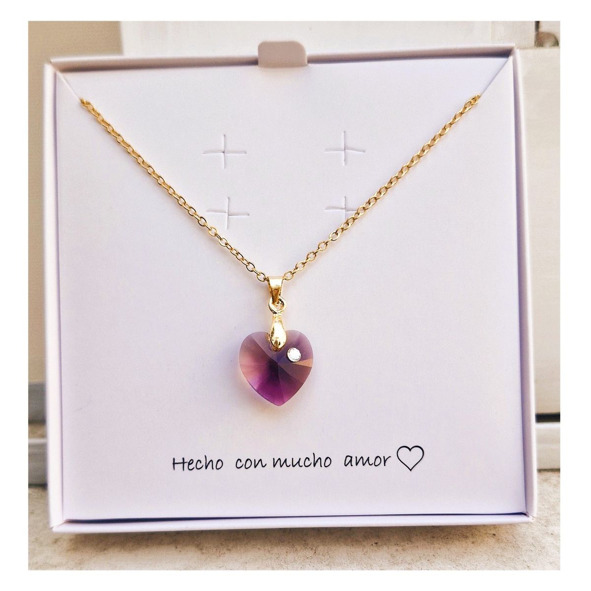 FERNANDA ROMERO JOYAS Y ACCESORIOS - Lindo Collar Amatista PAZ INTERIOR CALMA de Acero y Cristales Oferta