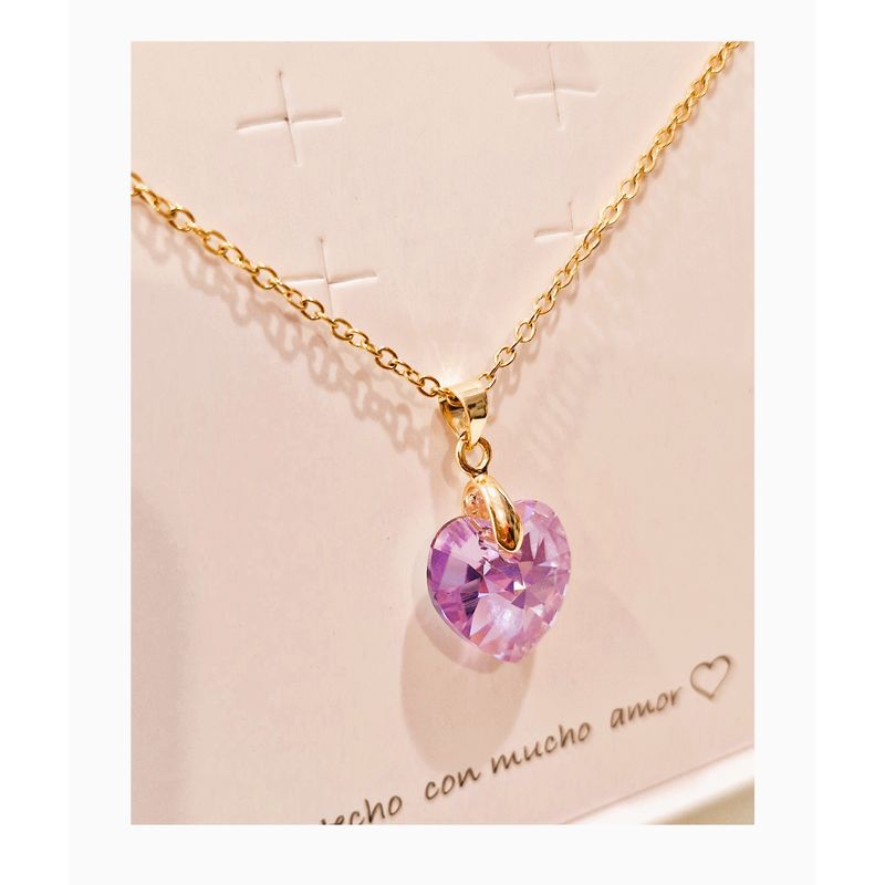 FERNANDA ROMERO JOYAS Y ACCESORIOS - Lindo Collar Violeta Tornasol elaborado de Acero y Cristales Oferta