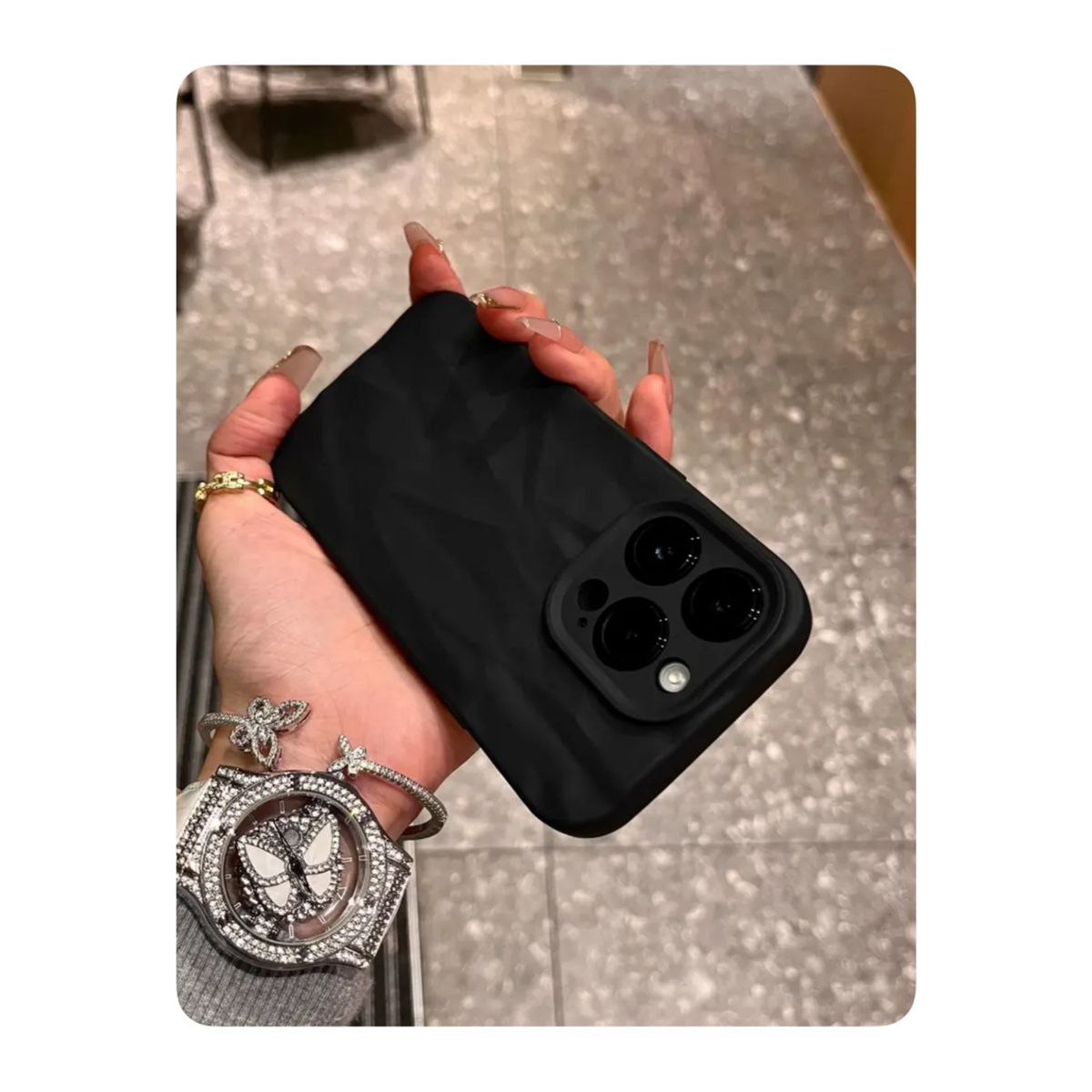 GENERICO - Case Negro Con Diseño - Iphone 14 Pro