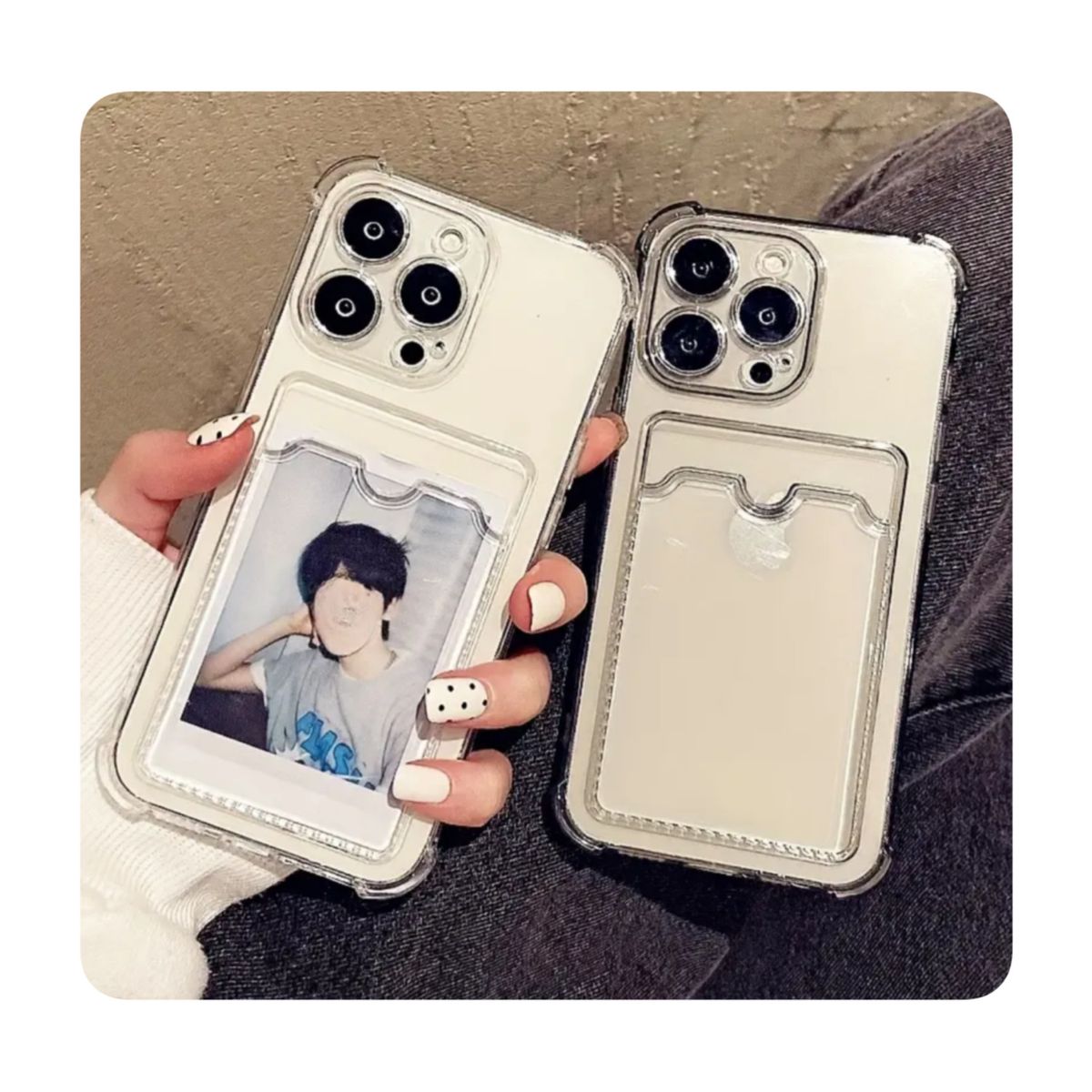 GENERICO - Case Transparente con bolsillo - Iphone 13 / Iphone 14