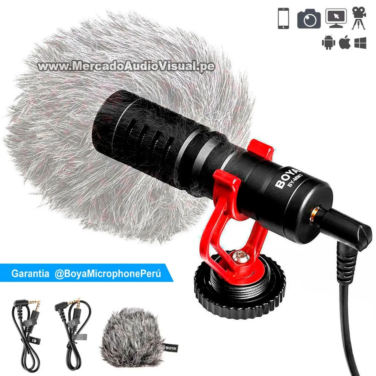 BOYA - BOYA - BY-MM1 - Micrófono de Cañon Boom - para camaras y smartphone