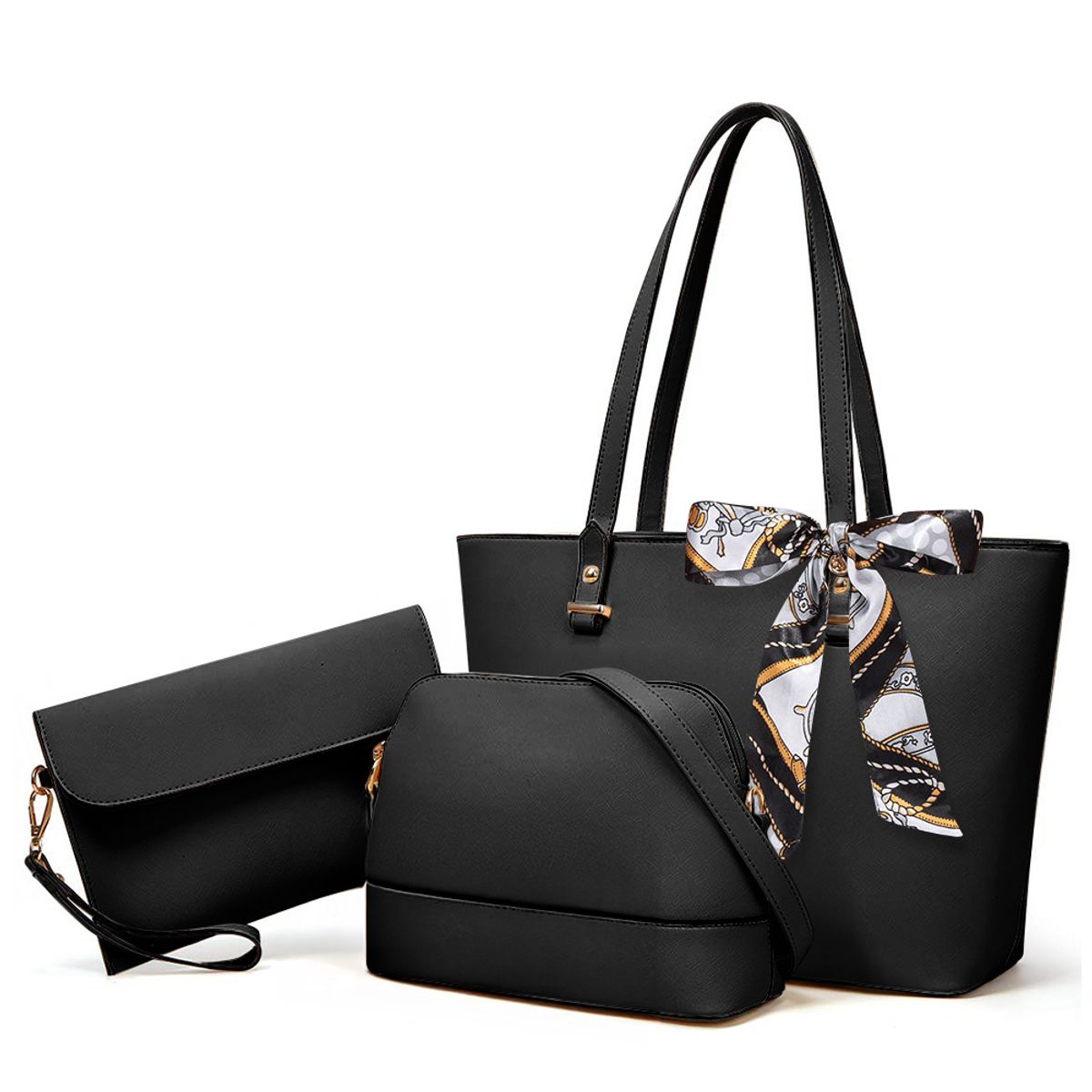 KELLER - Cartera para Mujer 3 Piezas Elegante Negro 08G