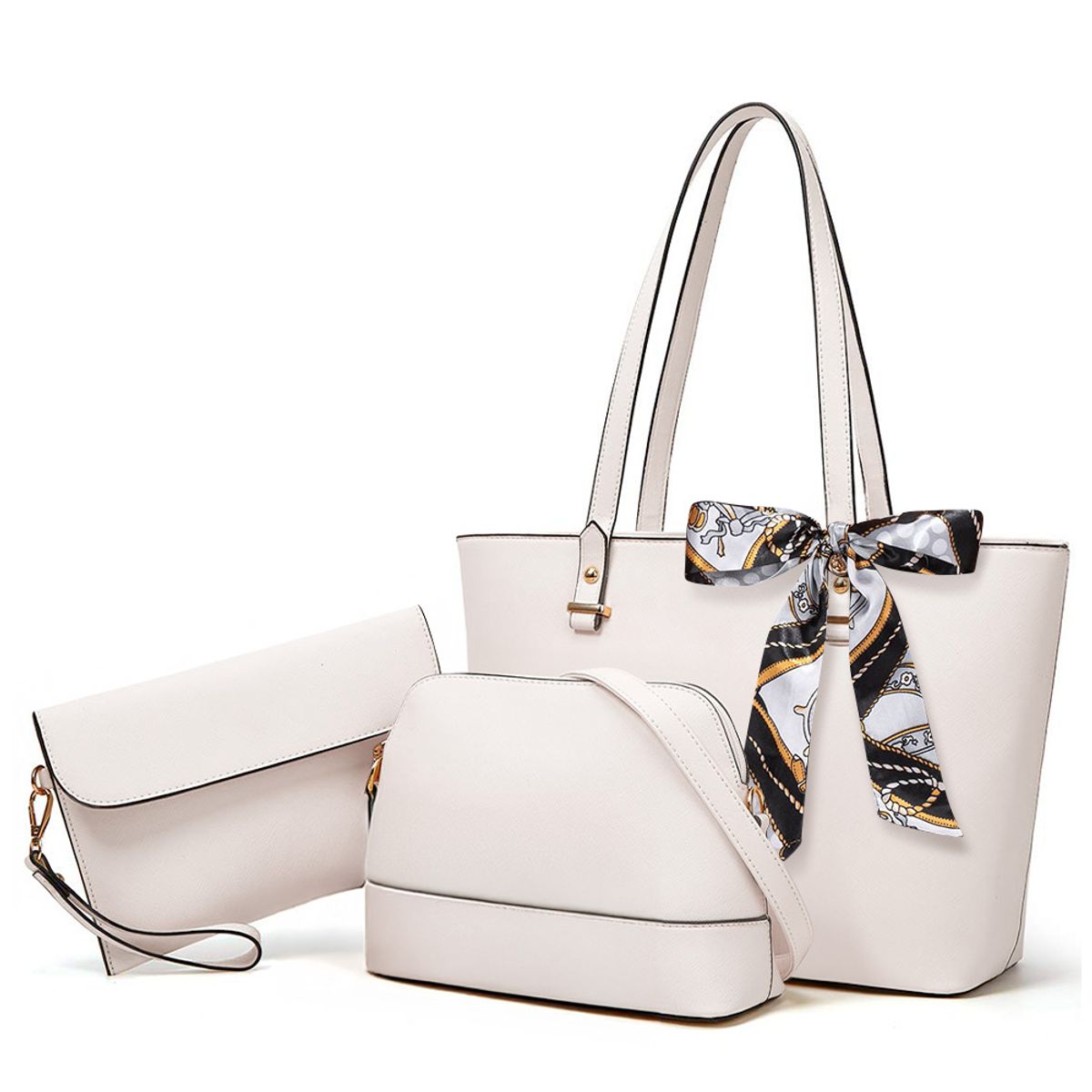 KELLER - Cartera para Mujer 3 Piezas Elegante Beige 08G