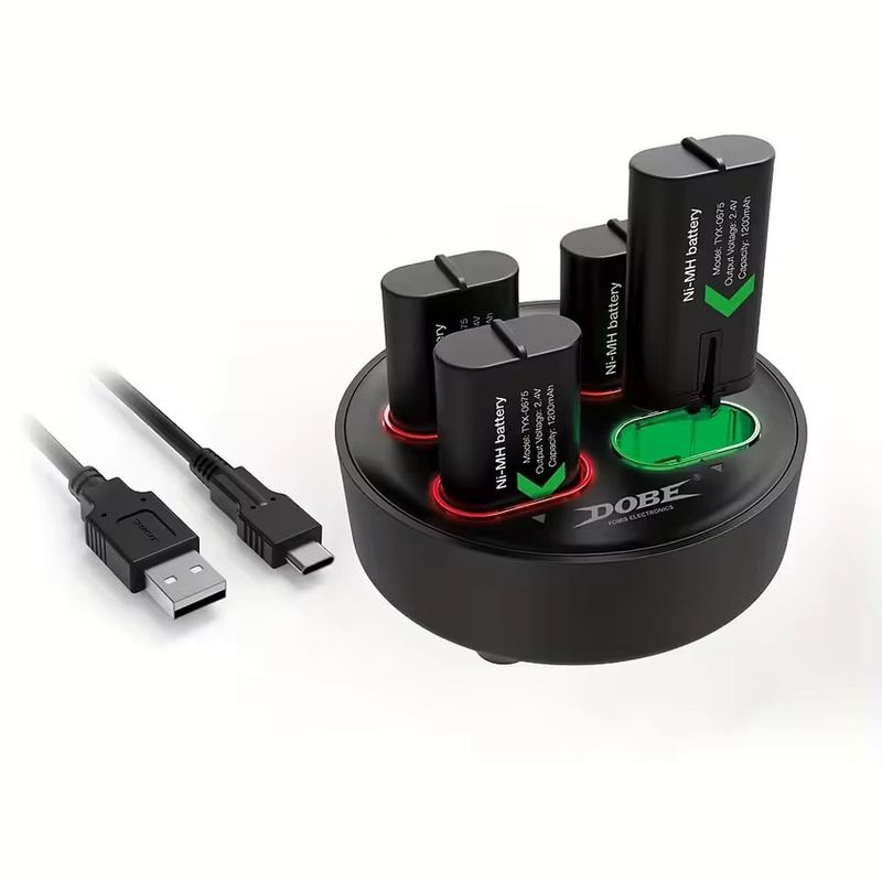 DOBE - Cargador de batería para Xbox Series X s estación de carga 4 × 1200mAh