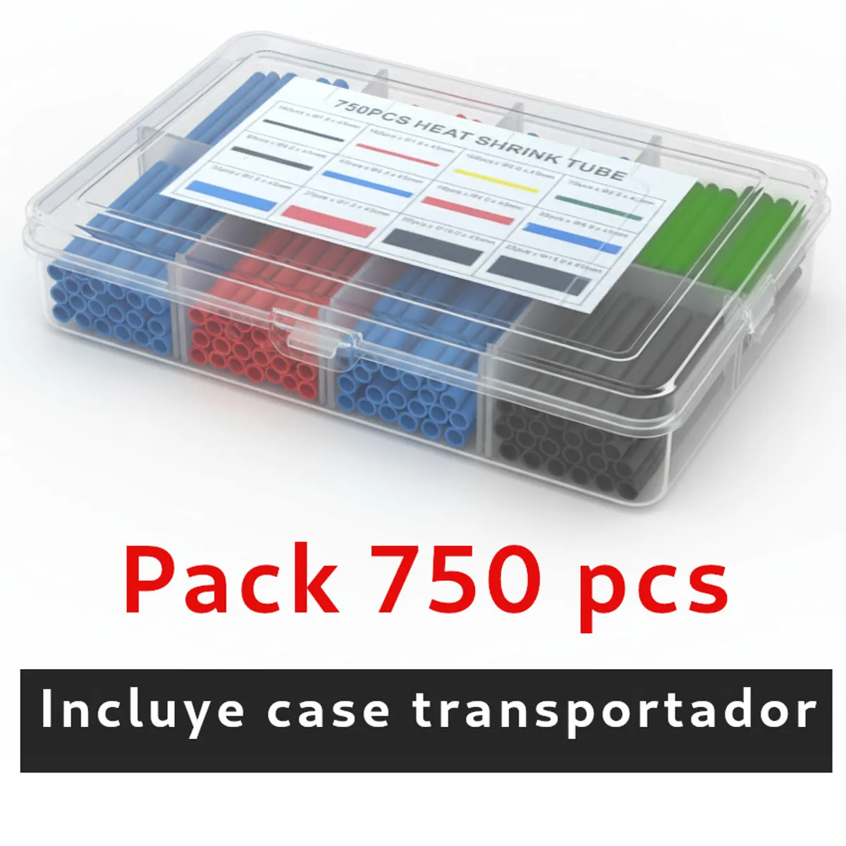 GENERICO - 750 Tubos Termo retráctil termo encogibles Aislante Cable Eléctrico