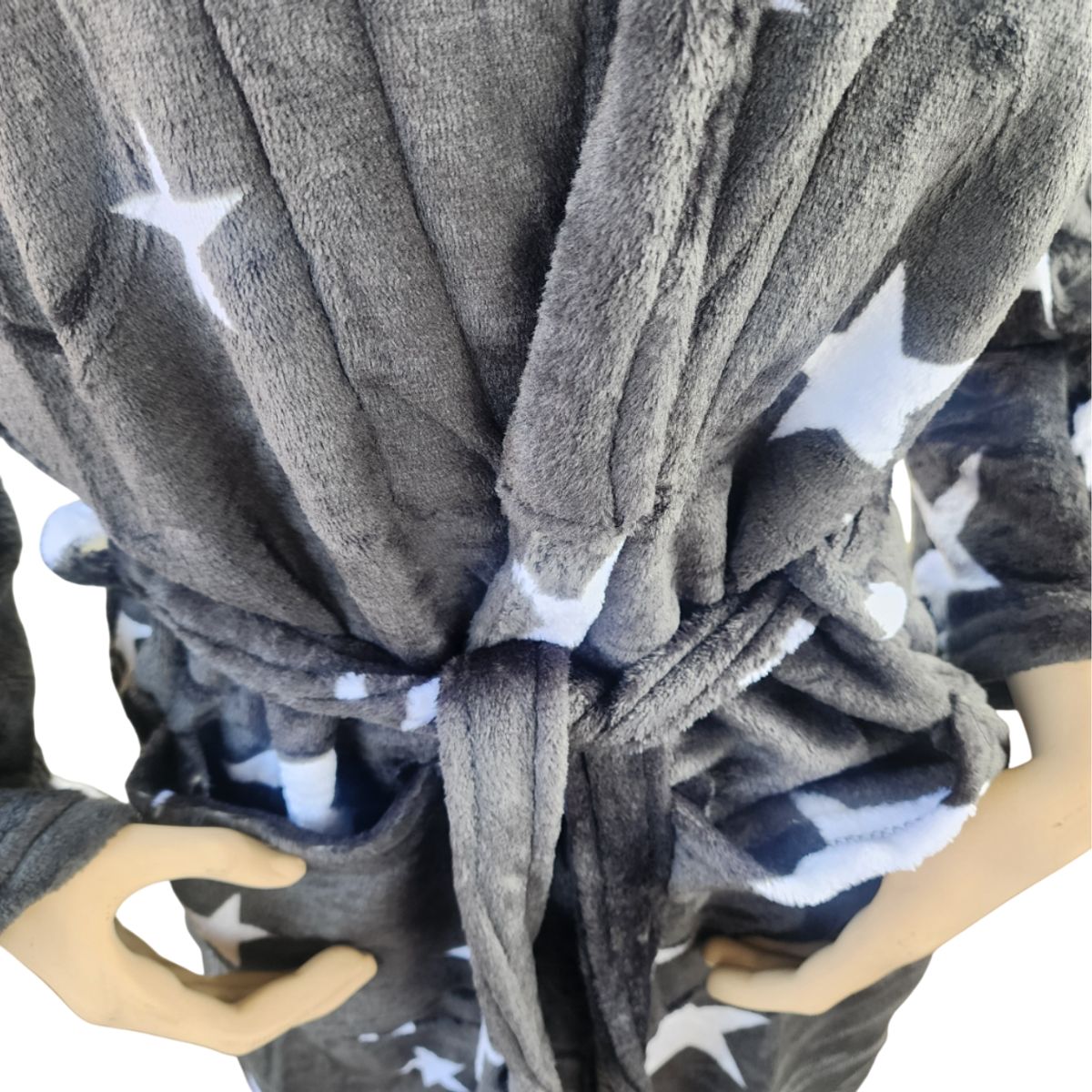 GENERICO - Bata de baño Toalla suave con bolsillo - Negro estrella