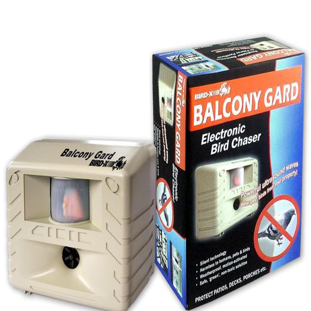 GENERICO - Bird-X Balcony Gard ahuyentador de aves ultrasónico de 220V