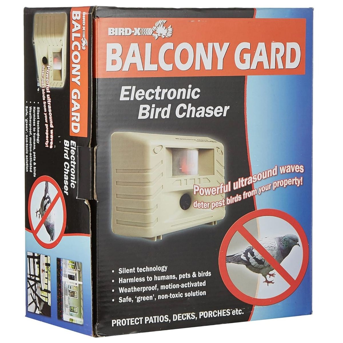 GENERICO - Bird-X Balcony Gard ahuyentador de aves ultrasónico de 220V
