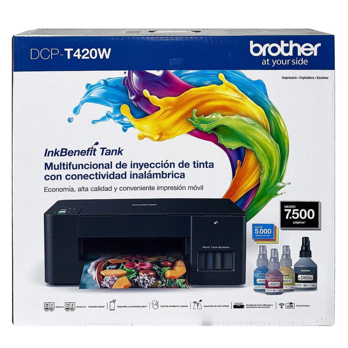BROTHER - Impresora Brother DCP-T420W Multifuncional a Color