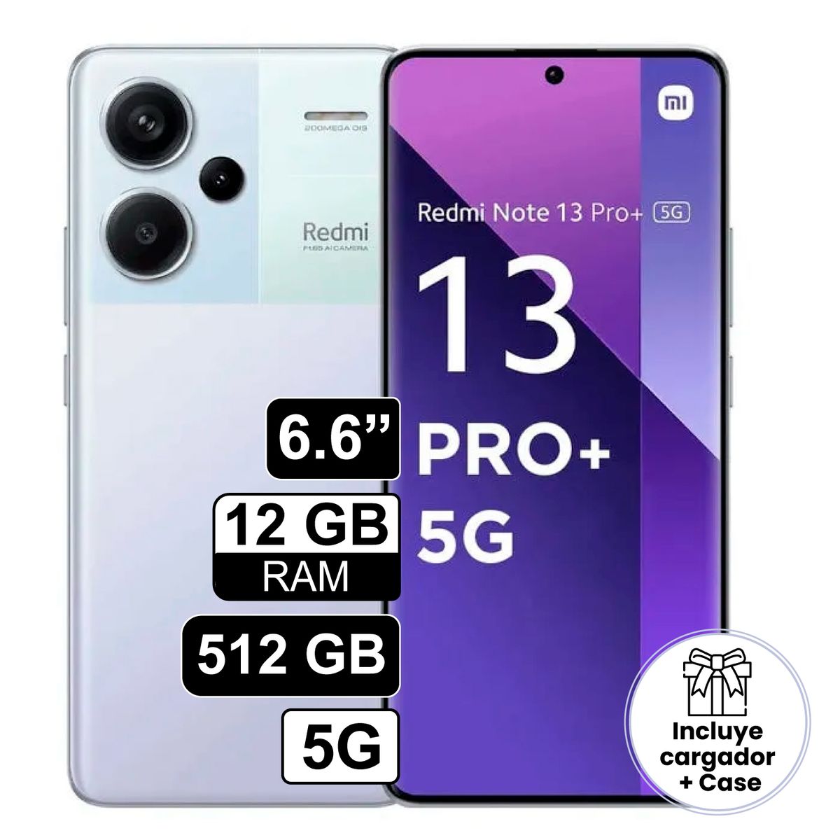 REDMI - Celular Xiaomi Redmi Note 13 Pro Plus 5G 6.6" Pulg 12GB RAM 512GB 200MP Lila