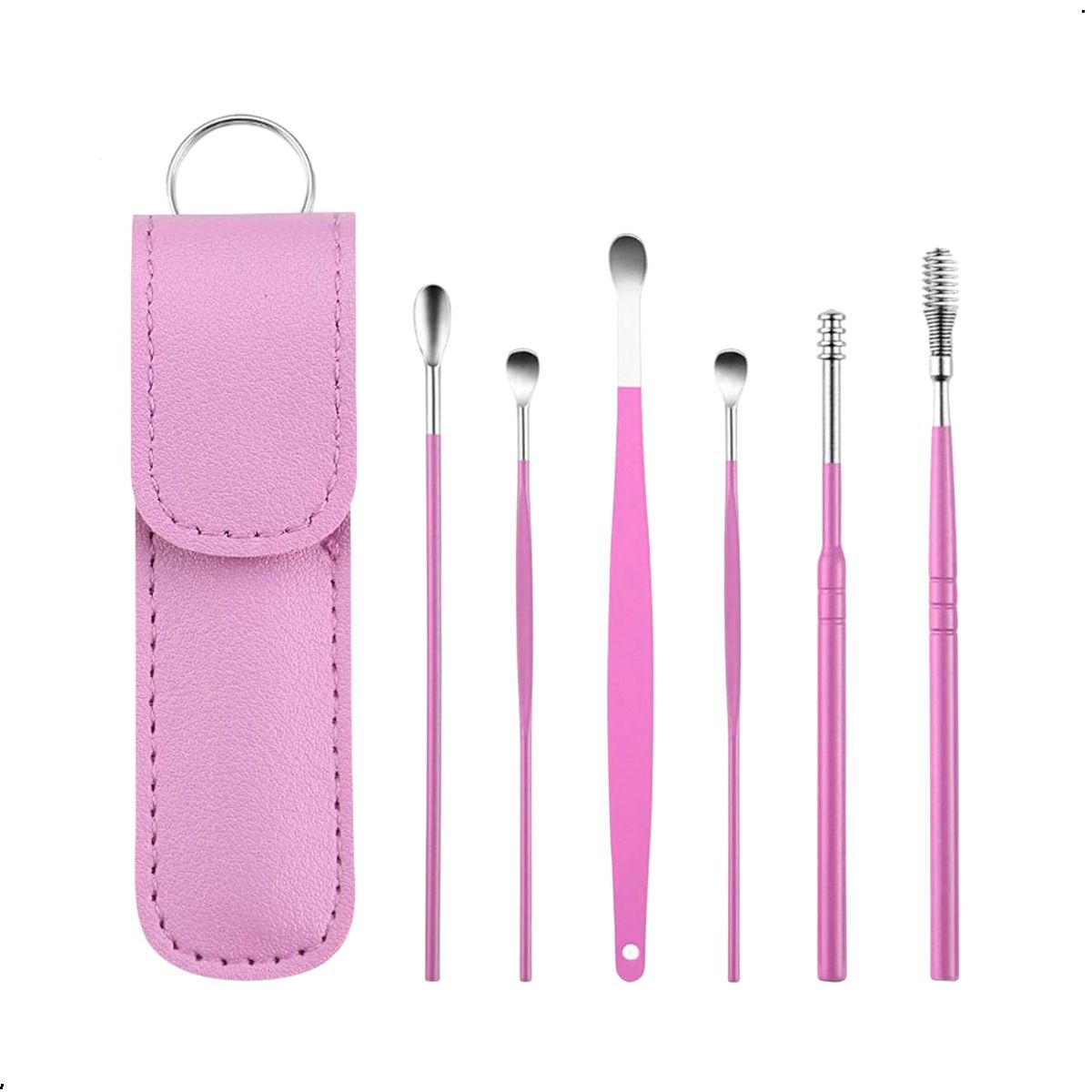 GENERICO - Limpiador Oido Set 6 Herramientas De Acero Pack X 2 Unid