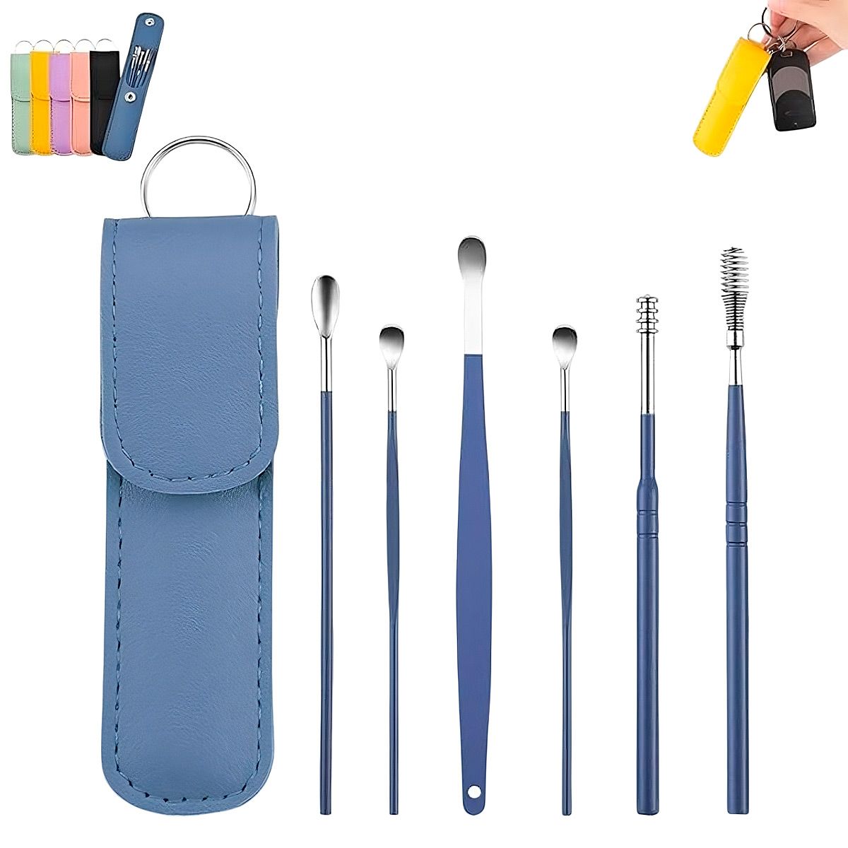 GENERICO - Limpiador Oido Set 6 Herramientas De Acero Pack X 2 Unid