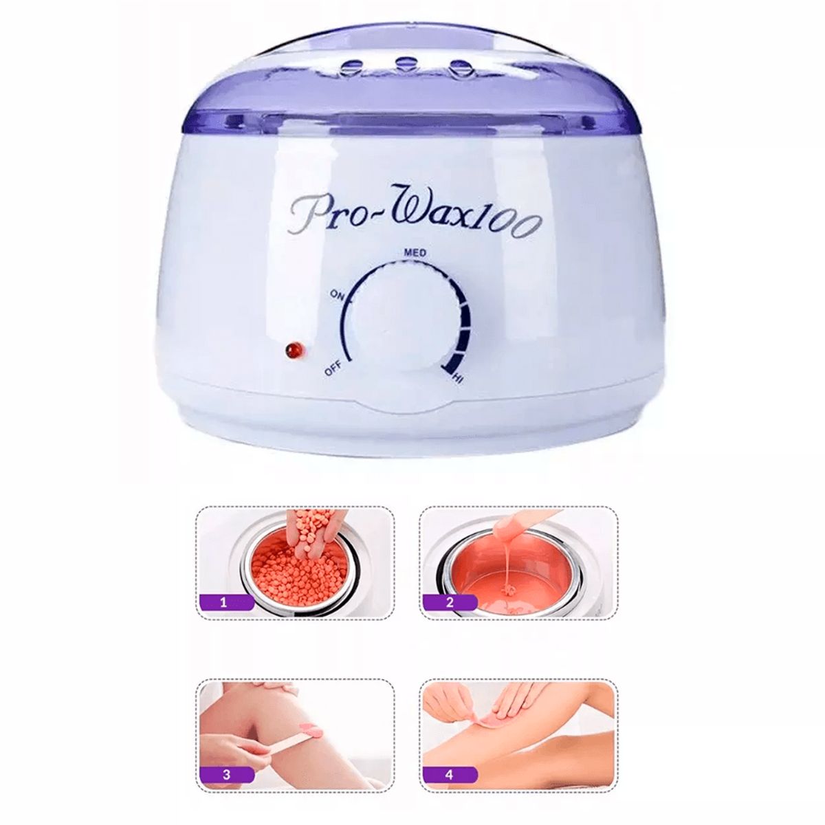 GENERICO - Cacerola de Cera Blanco y Lila Depilación Eficaz