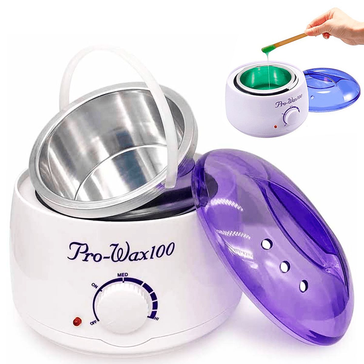 GENERICO - Cacerola de Cera Blanco y Lila Depilación Eficaz