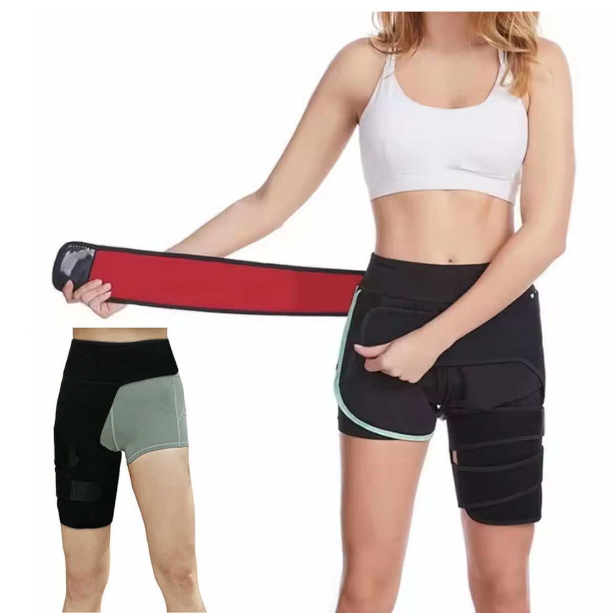GENERICO - soporte ajustable faja cadera y muslo bidireccional unisex