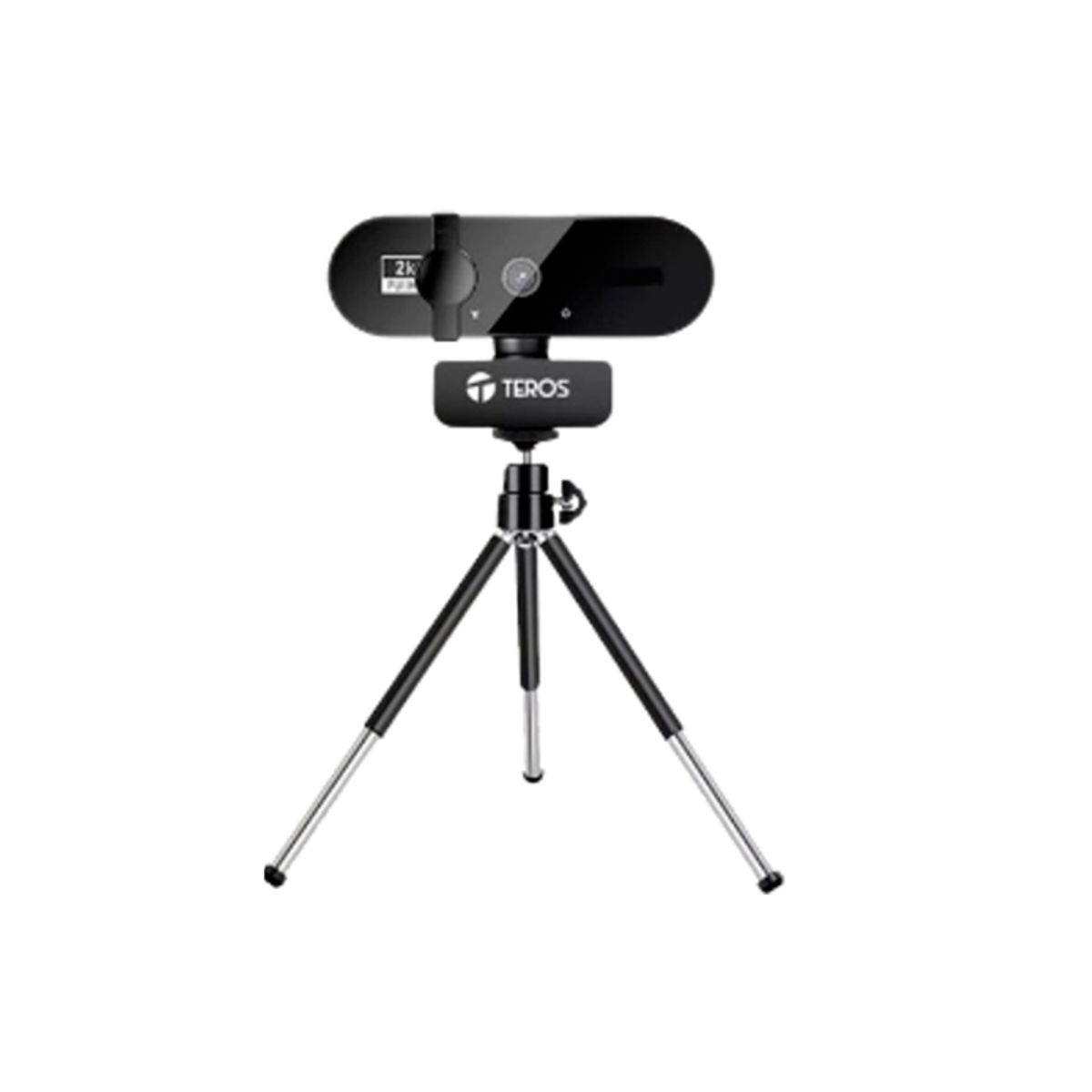 TEROS - Webcam TEROS TE-9072, 2K, Micrófono incorporado, USB 2.0