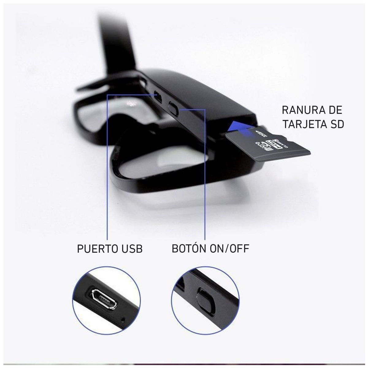 NEO DIGITAL - Lentes Espía Cámara Invisible Indetectable 1080p V13d