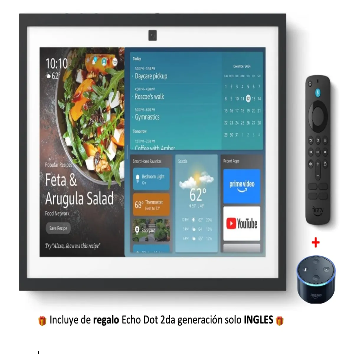 GENERICO - Echo Show 15-Full HD 15″ + echo dot 2da generación solo ingles