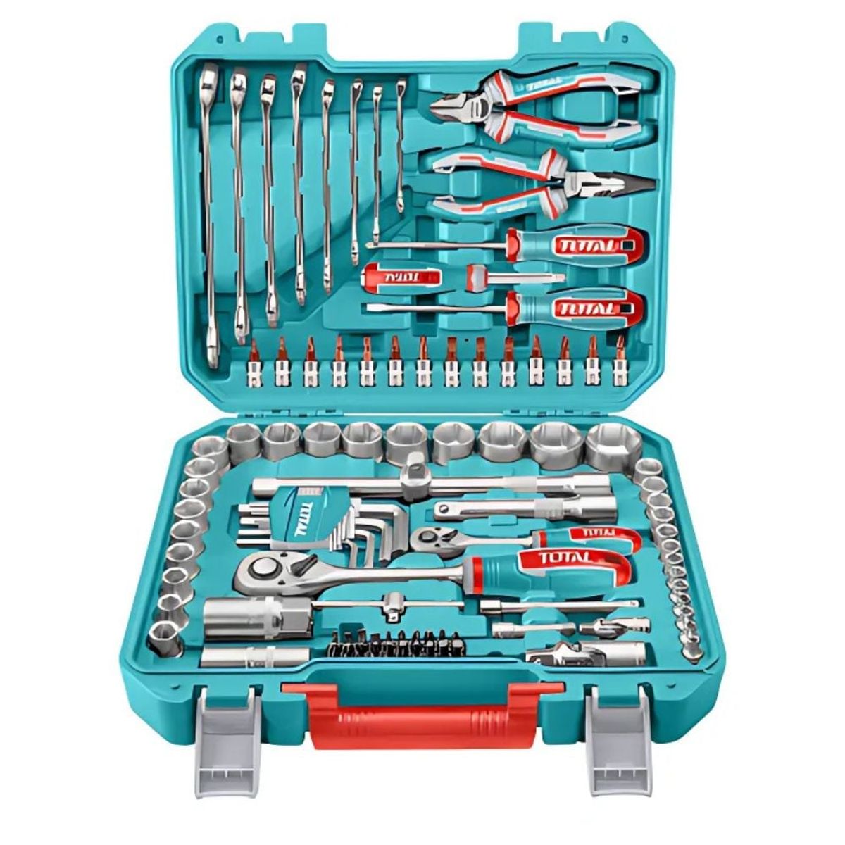 TOTAL TOOLS - Set de Herramientas y Rachet 100pzs Maletín THKTHP21006