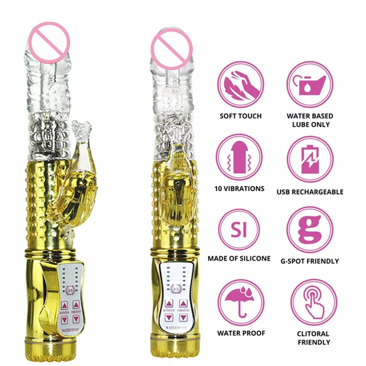 GENERICO - Vibrador Rosado Multifunción con Modos de Vibración Personalizables