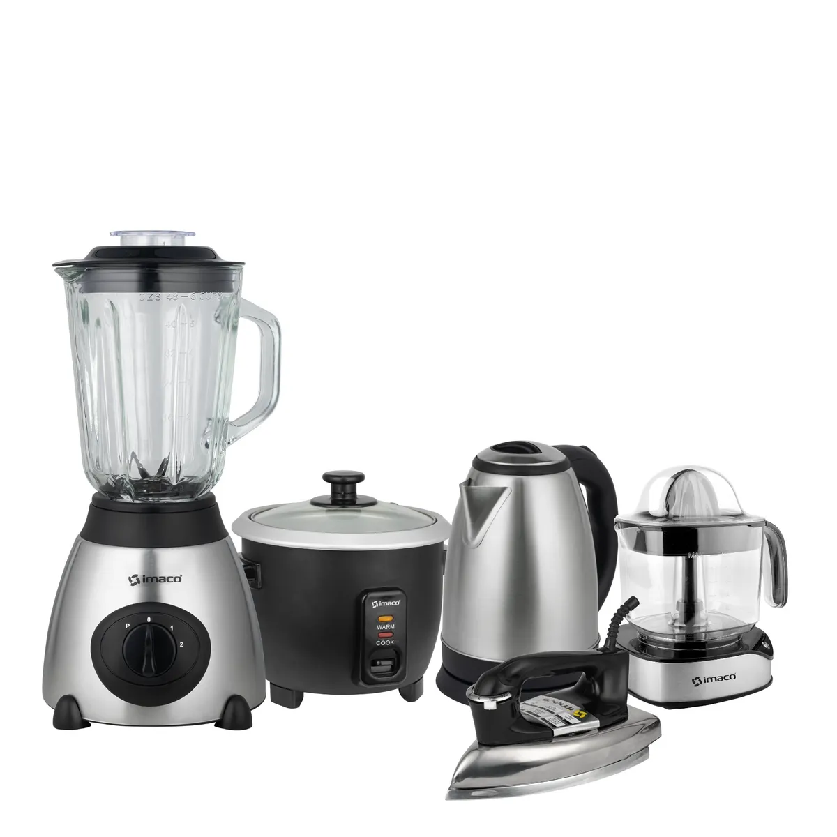 IMACO - Pentacombo Imaco Licuadora+Olla arrocera+Hervidor+Plancha+Exprimidor
