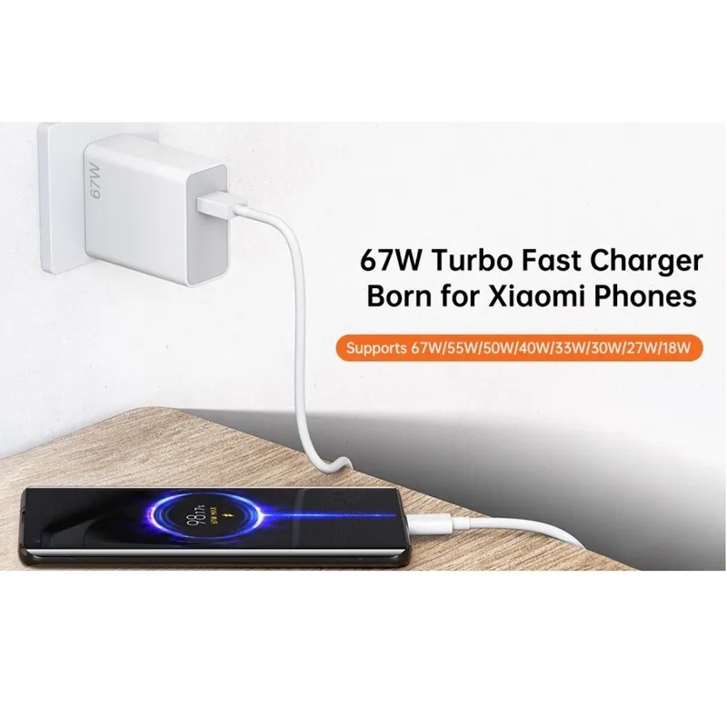 GENERICO - Cargador Compatible Con Xiaomi 67w Carga Rápida 67 W Cable Tipo C