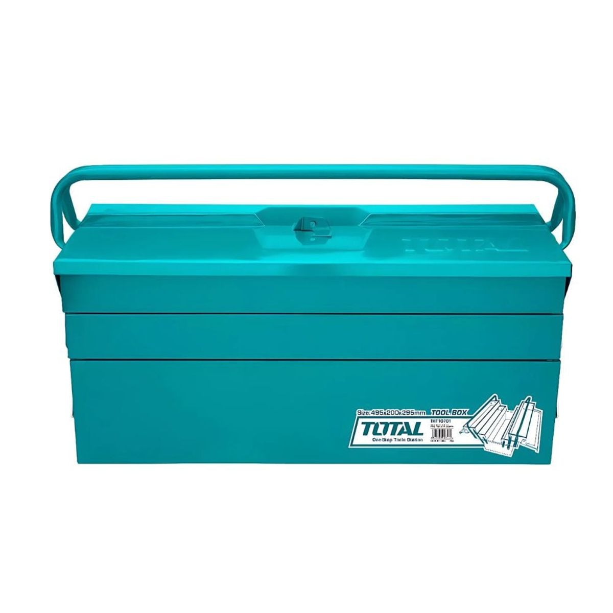 TOTAL TOOLS - Caja Porta Herramientas de Acero 3 Niveles 49.5CM -THT10701