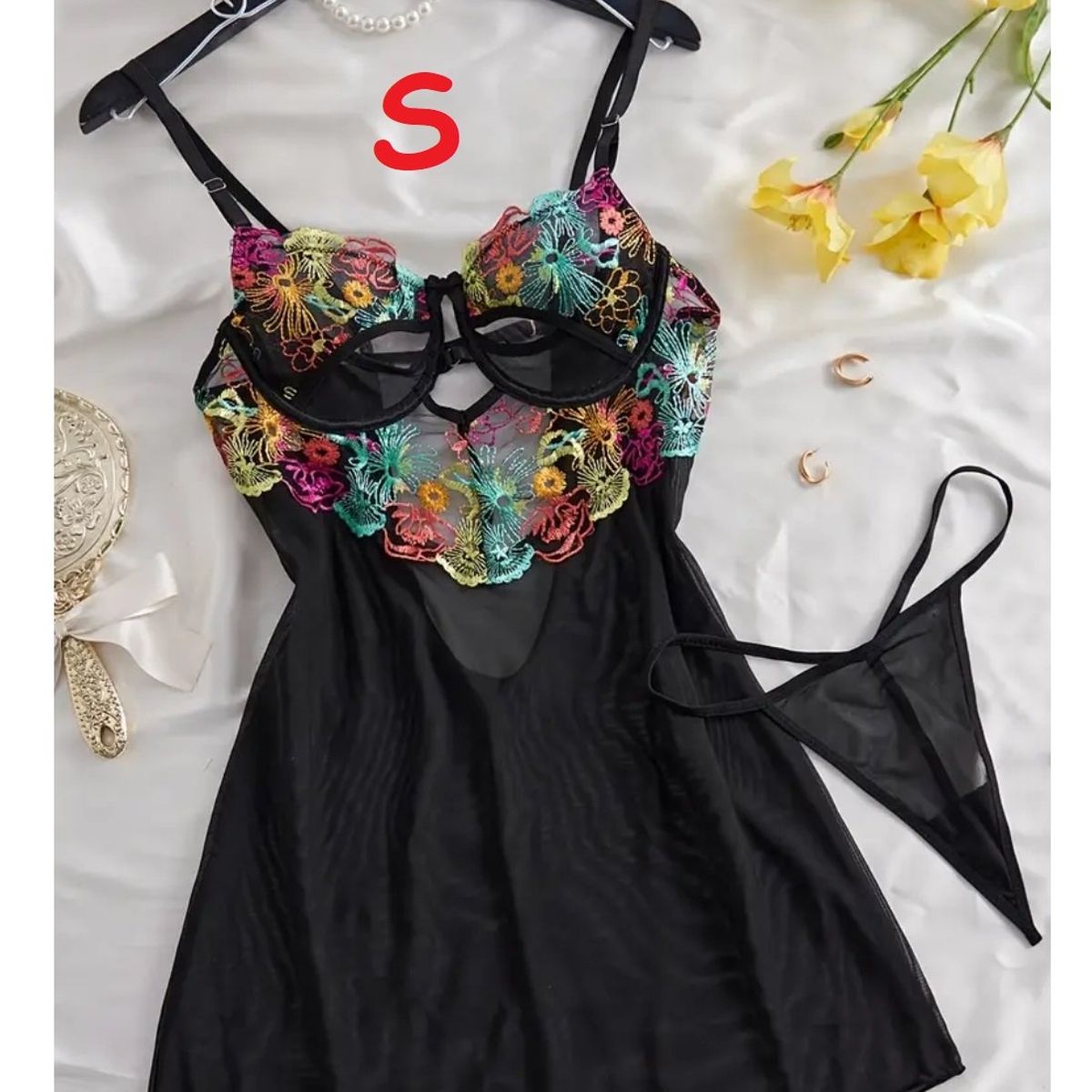 GENERICO - BABYDOLL LENCERIA DE ENCAJE PIJAMA SEXY