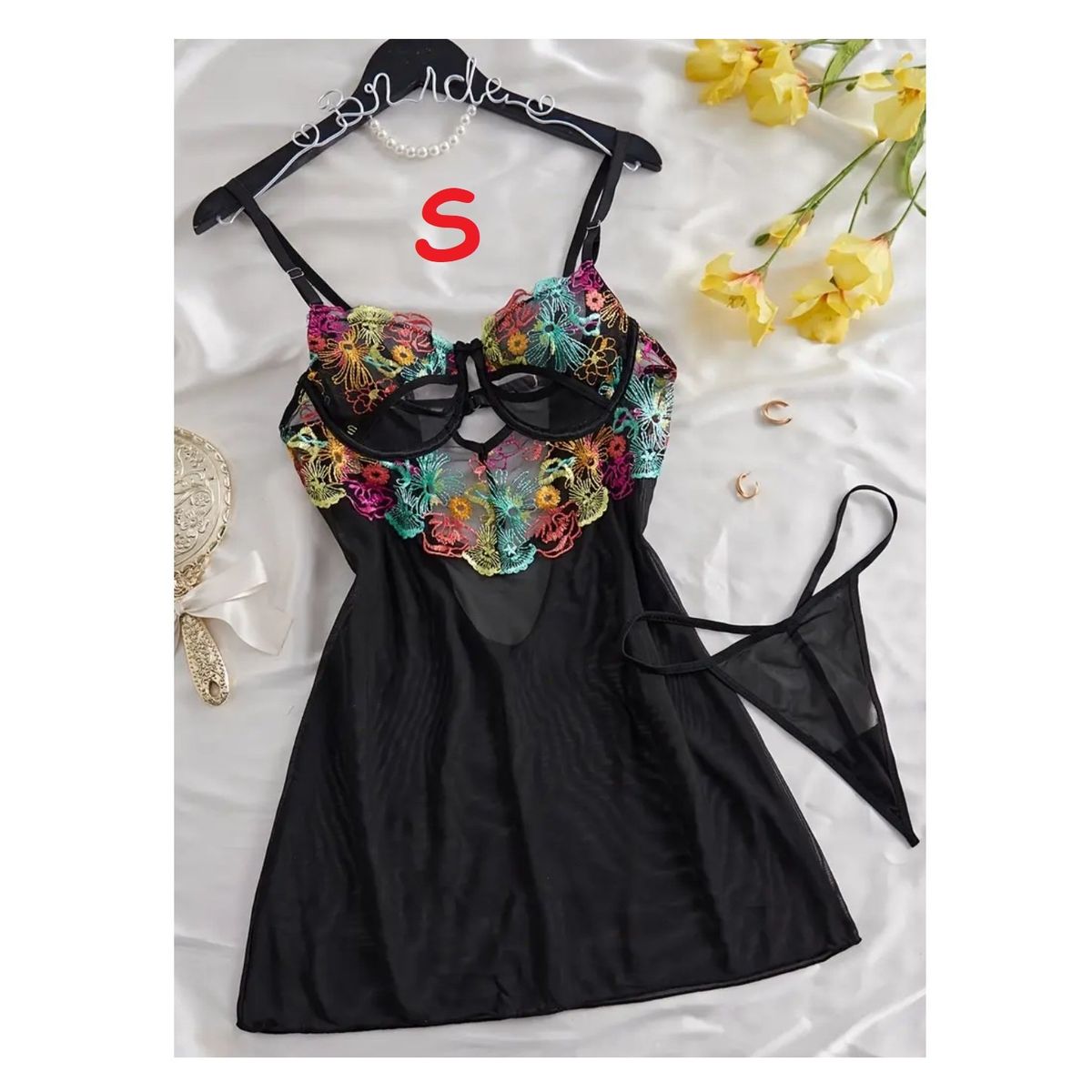 GENERICO - BABYDOLL LENCERIA DE ENCAJE PIJAMA SEXY