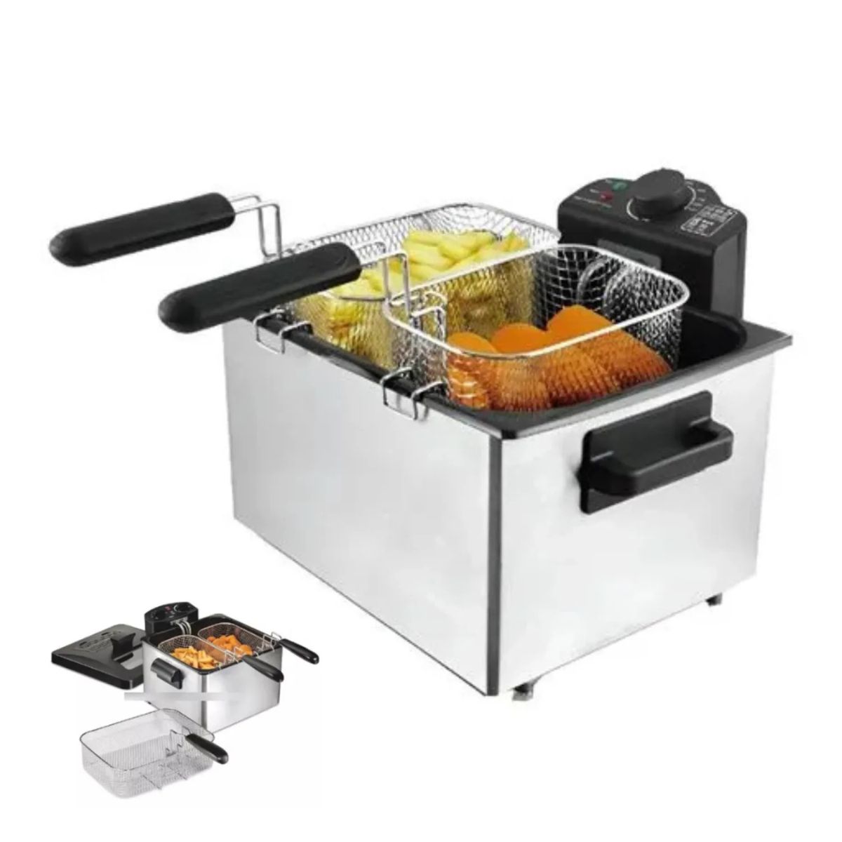 MORLEY - Freidora Eléctrica Morley con 3 Canastillas 5.5Lts