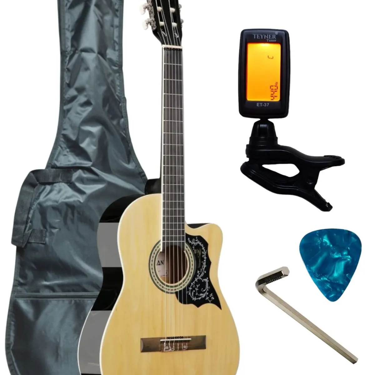 FREEMAN - Guitarra acústica CALIFORNIA Natural con cuerdas Nylon