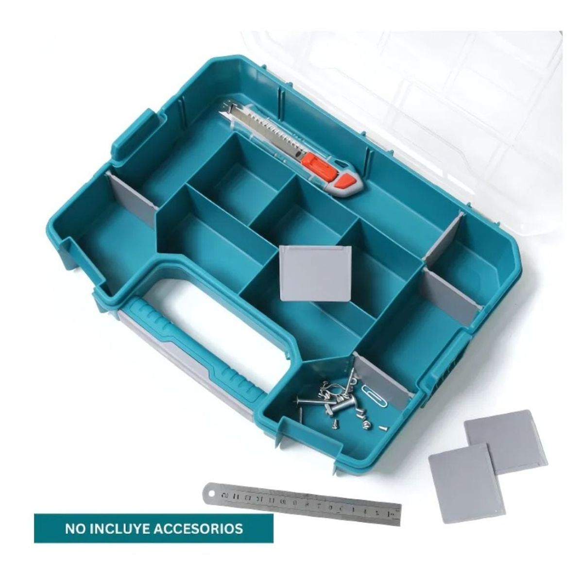 TOTAL TOOLS - Organizador apilable 15 Pulgadas con compartimientos Total