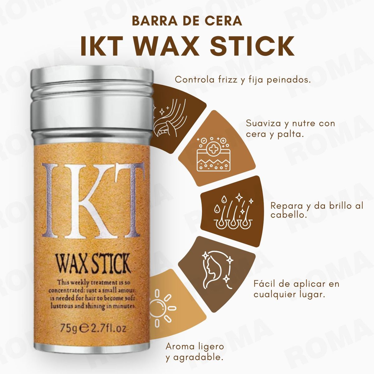 GENERICO - BARRA DE CERA FIJADORA PARA EL CABELLO IKT
