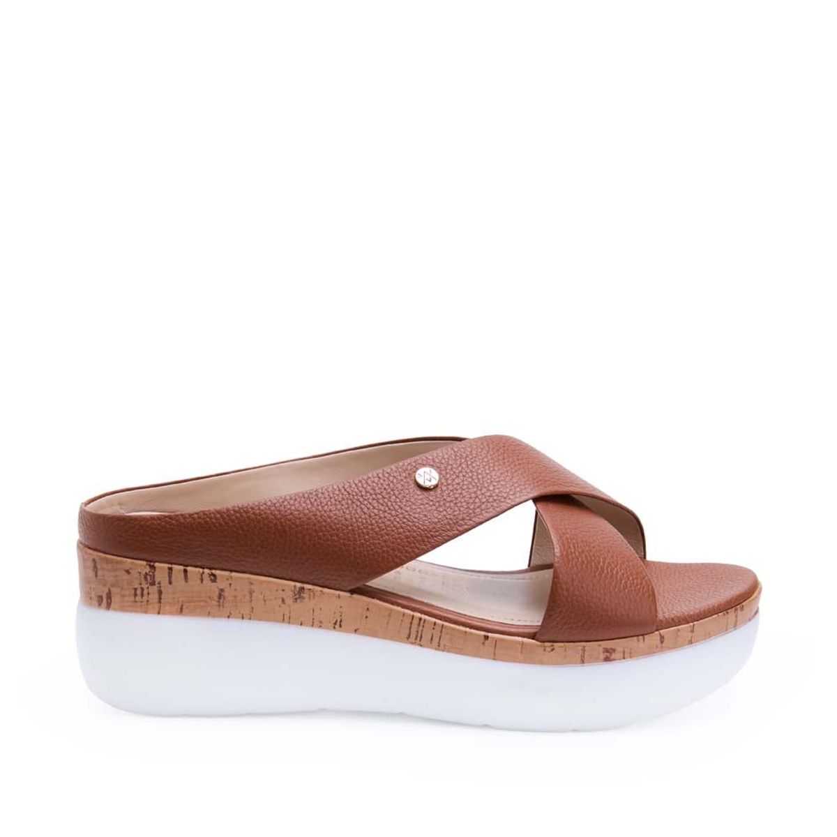VIALE - Sandalia Slide Casual ALE-2520 Natural Viale Cuero