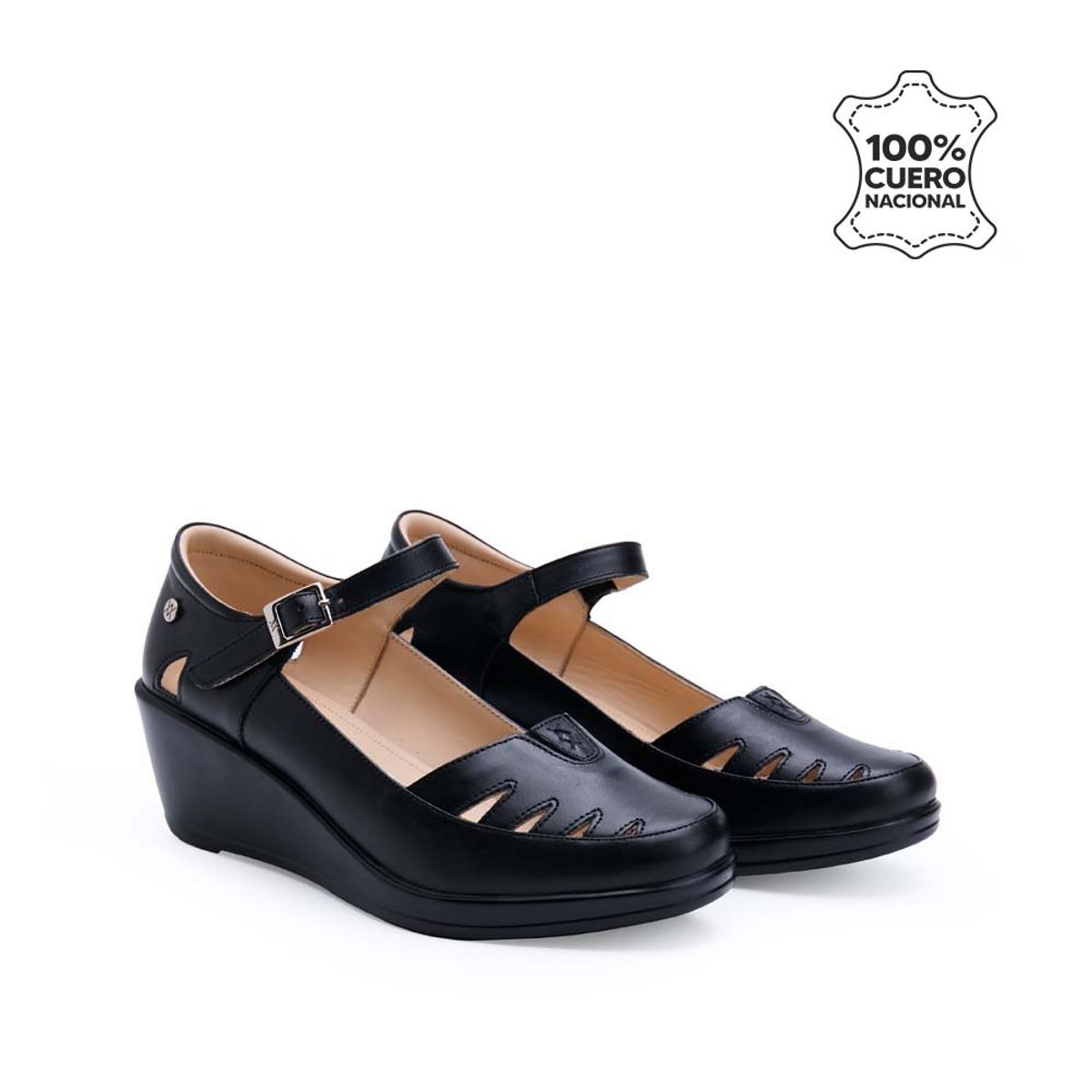 VIALE - Zapato DOrsay Casual DK-2503 Negro Viale Cuero