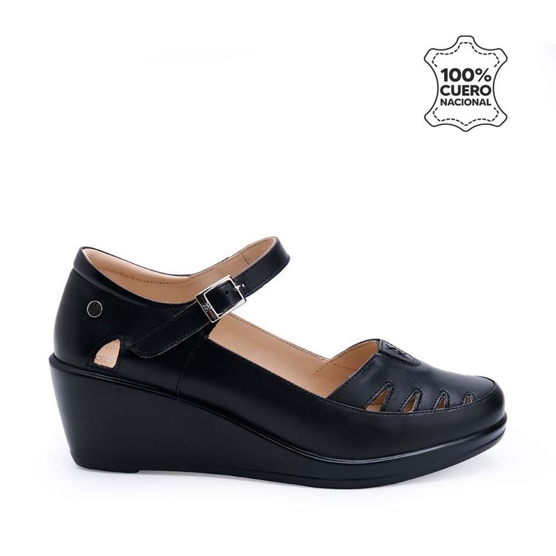 VIALE - Zapato DOrsay Casual DK-2503 Negro Viale Cuero