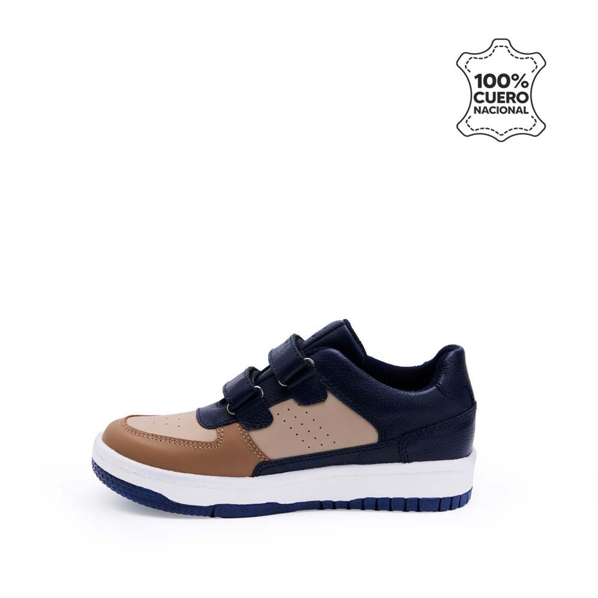 RABBIT - Zapatilla Casual MARIO-2506 BeigeAzul Rabbit Cuero