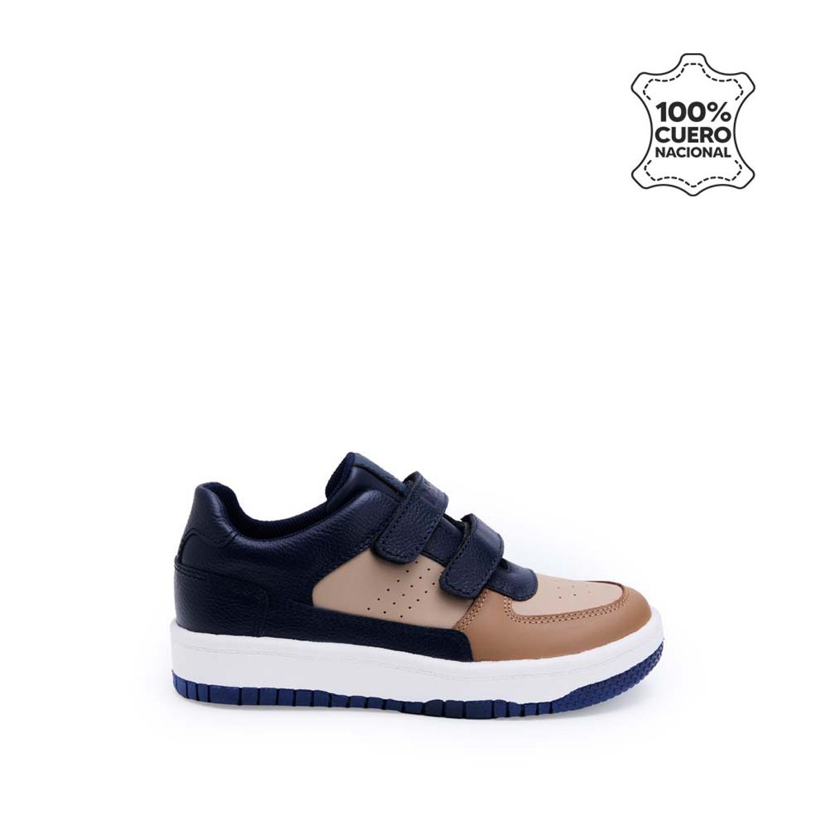 RABBIT - Zapatilla Casual MARIO-2506 BeigeAzul Rabbit Cuero