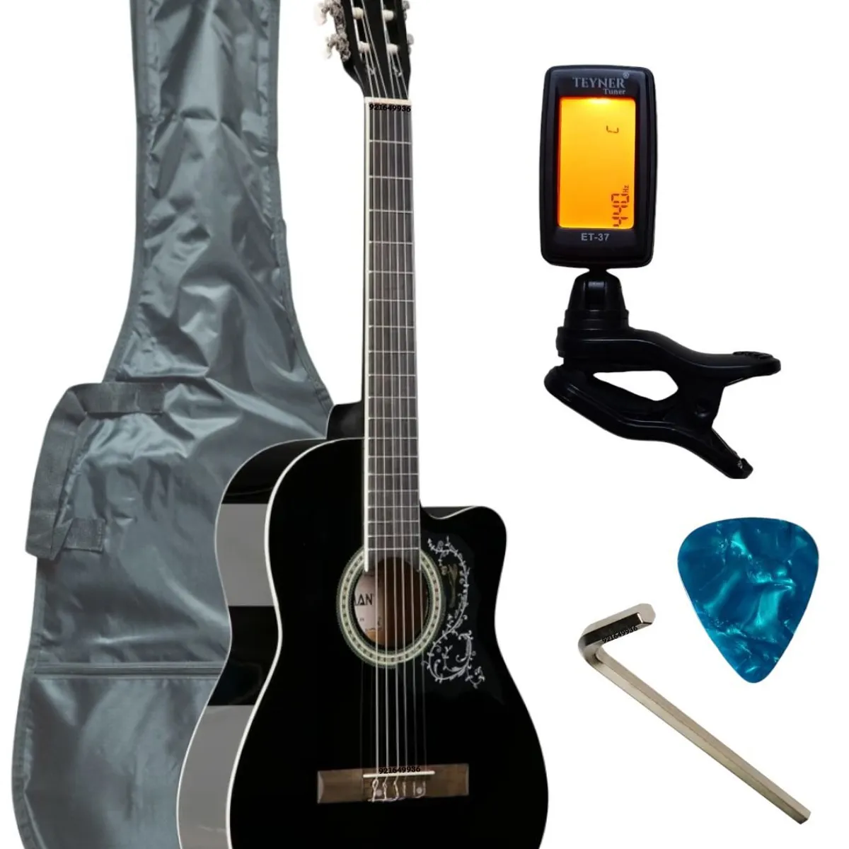 CALIFORNIA - Guitarra acústica CALIFORNIA-Negro con cuerdas Nylon